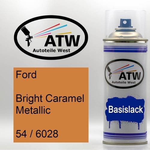 Ford, Bright Caramel Metallic, 54 / 6028: 400ml Sprühdose, von ATW Autoteile West.